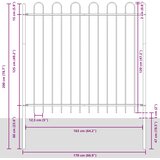  Vrtna Ograda 4 pcs Siva 6,8 x 1,2 m Čelik s prahom | shoptok.hr