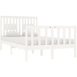  Posteljni okvir bel iz trdnega lesa 120x190 cm 4FT, (20647874) | Shoptok.si