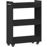 vidaXL Omarica s kolesi črna 60x22x79 cm inženirski les | Shoptok.si