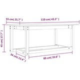  Stolić za kavu bijeli 110 x 55 x 45 cm od masivne borovine | shoptok.hr
