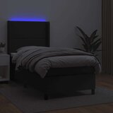  Krevet box spring s madracem LED crni 80x200 cm od umjetne kože | shoptok.hr