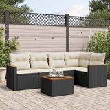  6-dijelni set vrtnih sofa s jastucima crni od poliratana Crna 62 x 62 x 69 cm | Shoptok.si