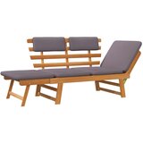 V Vrtni ležaj s jastucima 2-u-1 190 cm masivno bagremovo drvo | shoptok.hr