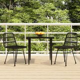  3-dijelni vrtni blagovaonski set od poliratana crni Crna Dužina stola 80 cm | shoptok.hr