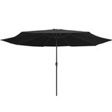  Vrtni suncobran s metalnim stupom 390 cm crni | Eponuda.com