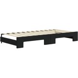  Dnevni krevet na razvlačenje s ladicama crni 90 x 200 cm baršun | shoptok.hr