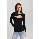 Legendww crna majica dugih rukava sa efektim izrezom 7709-9156-06 | ePonuda.com