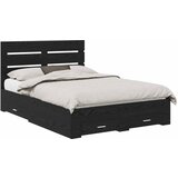 vidaXL konstrukcija postelje s predalom črna orehovina 140 x 190 cm, (5000113699) | Shoptok.si