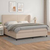 The Living Store Box spring postelja z vzmetnico kapučino 200x200 cm um. usnje - Box Spring Postelja, (21519420) | Shoptok.si