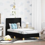  Okvir kreveta za malu djecu s naslonom Crna 70 x 140 cm tkanina | shoptok.hr