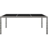 Maison Chic zunanja jedilna miza - kuhinjska miza - jedilni stol siva 200x150x74 cm poli ratan, (21715404) Cene