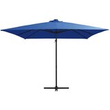 In Konzolni suncobran s čeličnom šipkom LED 250 x 250 cm azurni | shoptok.hr