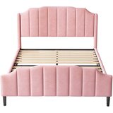 Lumor Kapitonirana postelja iz žameta 140x200 cm – z letvenim dnom – roza, (22151234) | Shoptok.si