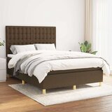  Box spring postelja z vzmetnico temno rjava 140x200 cm blago, (20900967) | Shoptok.si