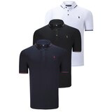 Dewberry TRIPLE SET T8586 MENS T-SHIRT-NAVY-WHITE-BLACK Cijene