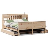 vidaXL Knjižna postelja brez vzmetnice 180x200 cm trdna borovina | Shoptok.si