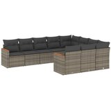  10-dijelni set vrtnih sofa od poliratana s jastucima sivi | shoptok.hr