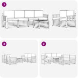  Set vanjskih sofa 7 kom. Bijela i krem Poliester 59 x 59 x 37 cm | shoptok.hr