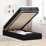 Maison Chic Otomanski Posteljni okvir - Enojna postelja - Postelja za odrasle z vzmetnico črn 90x200 cm blago-J2221, (21772035) | Shoptok.si