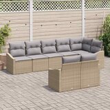  Sjedeća garnitura za vrt 8 kom. Bež i svijetlo siva poliratan 288,5 x 123,5 x 85 cm | shoptok.hr