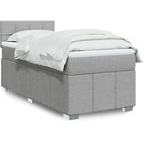 vidaXL Box spring postelja z vzmetnico svetlo siva 80x200 cm blago | Shoptok.si