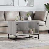 vidaXL Stolić za kavu sa staklenim vratima boja hrasta 68 5x50x50 cm Cijene