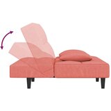  Dvosjed na razvlačenje s dva jastuka ružičasti baršunasti | shoptok.hr