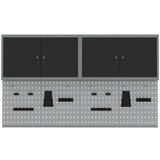  Set ormara s alatima i pločom za alat 6 komada zidno montiran crni metal | shoptok.hr