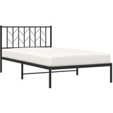 Metalni okvir za krevet s uzglavljem crni 107x203 cm | shoptok.hr