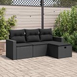  4-dijelni set vrtnih sofa od poliratana s jastucima crni | shoptok.hr