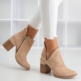 Resti Beige women's boots on a post with cutouts Cintura - Footwear | ePonuda.com