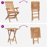  Vrtni set 3 kom. Smeđa Masivno tikovno drvo | shoptok.hr