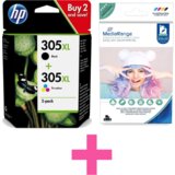  Kartuša HP 305XL črna/black + HP 305XL barvna/color komplet (6ZA94AE) - original + FOTO PAPIR u