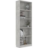 Ormarić za knjige s 5 razina boja betona 60x24x175 cm drveni | shoptok.hr