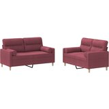 Maison Chic Sedežna garnitura - kavč z vzglavniki 2-delna vinsko rdeče blago, (21728795) | Shoptok.si