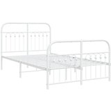  The Living Store Kovinski posteljni okvir z vzglavjem in vznožjem bel 120x190 cm - Posteljni Okvir, (21529527) | Shoptok.si