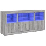  Komoda s LED svjetlima boja sivog hrasta 142,5x37x67 cm | shoptok.hr