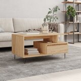vidaXL Stolić za kavu boja hrasta 90x49x45 cm konstruirano drvo Cijene