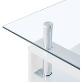  Stolić za kavu bijeli i prozirni 95x55x40 cm od kaljenog stakla | shoptok.hr