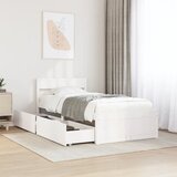 Maison Chic Posteljni okvir - Enojna postelja - Postelja za odrasle brez vzmetnice bel 100x200 cm trdna borovina-J6842, (21762213) | Shoptok.si