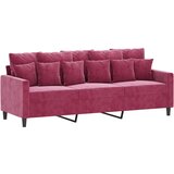  3-dijelni set sofa s jastucima crvena boja vina baršunasti | shoptok.hr