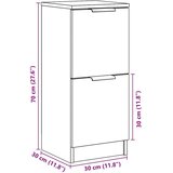 vidaXL Komoda Artisan hrast 30x30x70 cm izrađeno drvo | shoptok.hr