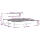 vidaXL Krevet s regalom za knjige bez madraca 180x200 cm od borovine | shoptok.hr
