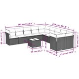  11-dijelni set vrtnih sofa od poliratana s jastucima sivi | shoptok.hr
