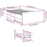  Okvir kreveta s ladicama crni 90 x 190 cm konstruirano drvo | shoptok.hr