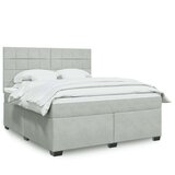 vidaXL Krevet s oprugama i madracem svjetlosivi 180x200 cm baršunasti | shoptok.hr