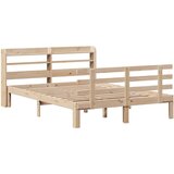  Okvir za krevet s uzglavljem 120 x 200 cm od masivne borovine | shoptok.hr