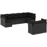  9-dijelni set vrtnih sofa s jastucima crni od poliratana | shoptok.hr