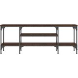 TV omarica rjavi hrast 121x35x45 cm inženirski les in železo, (20913074) | Shoptok.si
