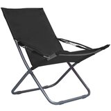  Sklopive stolice za plažu od tkanine 2 kom crne | shoptok.hr